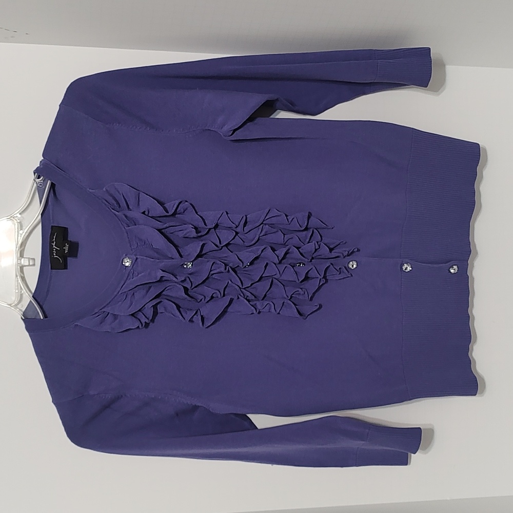 Lavender Josephine Cardigan Sweater with Ruffles sz Small